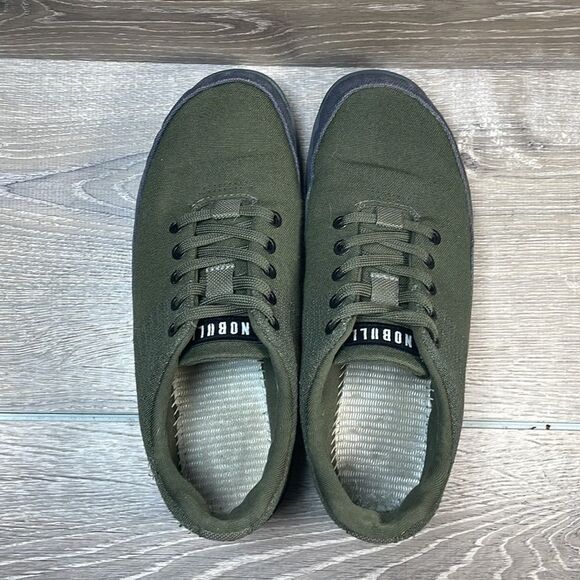 Nobull Canvas Trainer Women’s Sz 8.5 Low Top Lace Up Moss Green Gray Sneakers - Picture 5 of 10